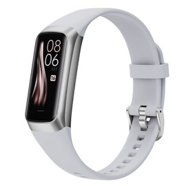 UMEGET Fitness Tracker,1.1 Inch Color AMOLED Screen Smart Watch,25 Sports Modes Heart Rate Sleep Tracker,7 Working Days,Magnet Charging,Thermistor Sensor Bracelet (Gray)