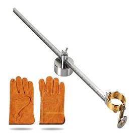 Plasma Circle Cutter with Magnetic Base & Leather Gloves, 10-500mm Radius Circle Cutting Guide for P80 Plasma Torch, Metal Fabrication Tool