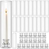 20 Pack Glass Hurricane Candle Holders, 11.8 in Clear Taper