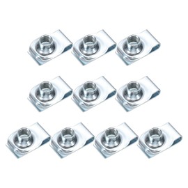 PATIKIL U-Style Clip-On Nut, 10 Pack M10-1.5 Regular Extruded U-Nut U-Type Fasteners Hardware Nuts for Automotive Metal Cars Motorcycles, Silver
