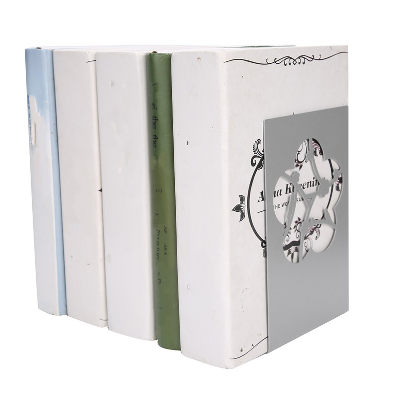 Metal Bookend AntiSlip Ancient Style Desktop Bookshelf Book Divider Craft