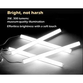 Cabinet Lighting, 4pcs 12" V-Shape Bright LED Light Bars for Under Cabinet, Gun Safe, Locker, Closet, Under Counter, Shelf, Showcase - 1200lm 12W - Pure White (6000K)