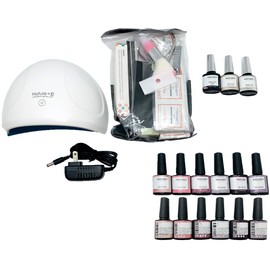 Modelones Gel Nail Polish Kit UV Light Lamp Top Base Coat 6 Colors Pink Purple