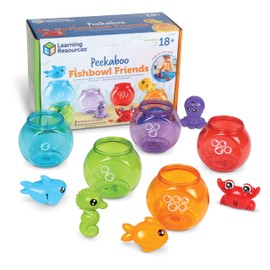 Learning Resources Peekaboo Fishbowl Friends, 10 Pieces, Ages 18 Months+, Learning Toys, Baby Toys, Educational Toys,Fish Toys,Animal Toys,Bath Toys