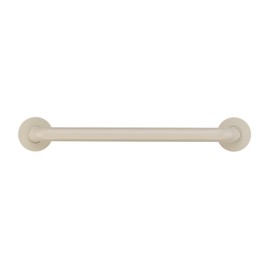 HomeStock Classic Charm Straight Vinyl Coated Grab Bar with Safety Grip and Cover Flange - 1 1/4" Diameter - Size:48" Color: Glossy Ivory