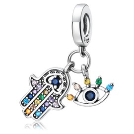 MICOO 925 Sterling Silver Charms for Bracelets and Necklaces,Evil Eye Dangle Pendants Butterfly Charms Mother's Day Gifts, Fashion Bead Charms Jewlery Gift for Women