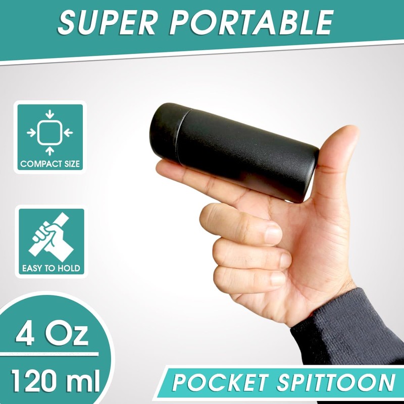LIVEMUG Pocket Spittoon for Chewing Tobacco 4 Oz | Stainless