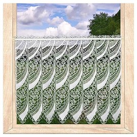 atelier alles-Spitze White lace panel curtain Malu made of real Plauen air lace embroidery fairy house curtain (height x width: 55 x 96 cm)