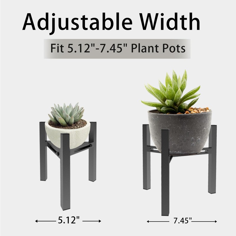 Adjustable Desktop Plant Stand, Metal Plant Shelf Fits 5.1-7.45" Pots