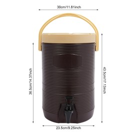 Insulated Beverage Dispenser, 17L/4.49Gal Hot and Cold Drink Dispenser with Faucet, Portable Stainless Steel Insulated Container for Hotels, Restaurants, Cafes, Beverage Shops (Brown)