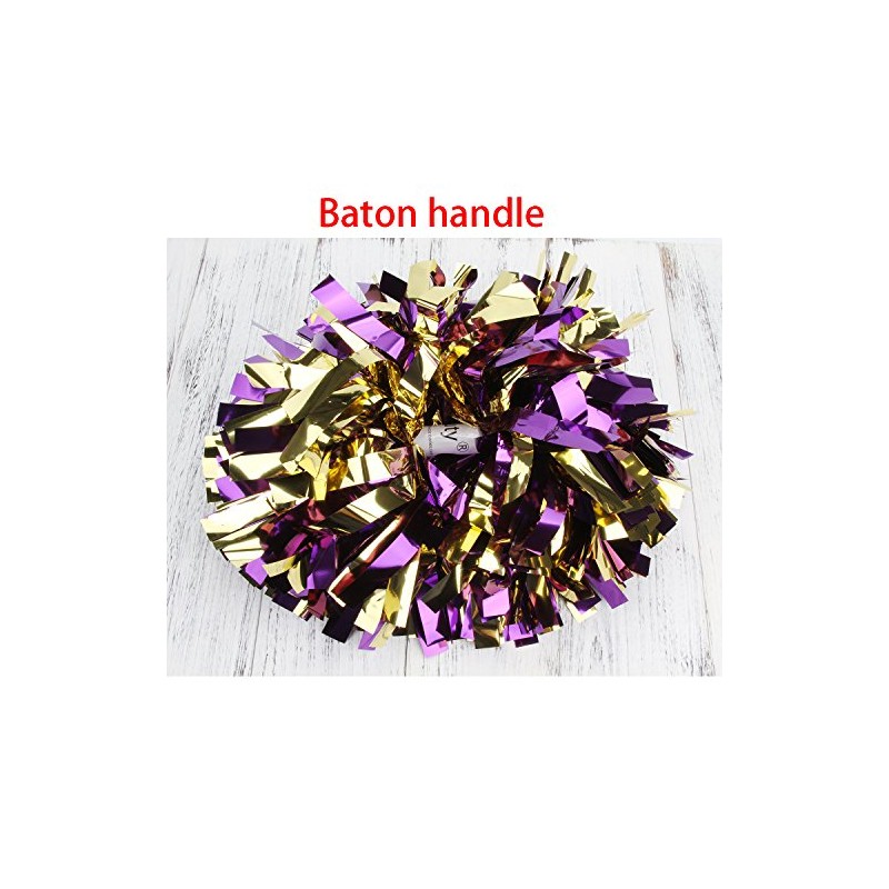 ICObuty Metallic Cheerleader Cheerleading Pom Poms 6 inch 1 Pair
