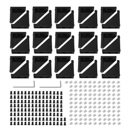 PETOX 30 Set Black 2020 Series Aluminum Extrusion Profile Connector, Includes 30pcs 2040 Corner Bracket, 122Pcs T-Nuts, 122Pcs Screws and 2Pcs Wrench for 20 x 20mm Series Aluminum Extrusion Profile