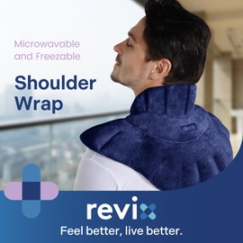 REVIX Neck Warmer Microwavable Heating Pad with Moist Heat, Microwave Heating Pad for Neck Shoulders and Back, Microwavable Heated Wrap, Unscented