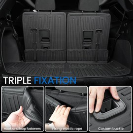 JOULARISE Cargo Mat Backrest Mats for 2016-2025 2026 Dodge Durango 6/7 Seats Car Mat Accessories, All Weather TPE Cargo Liner Trunk Mat SXT GT RT SRT 392 Hellcat(Cargo Mat+3rd Row Backrest Mats)