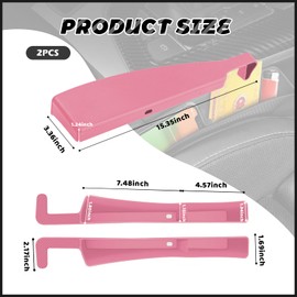 2PCS Car Seat Gap Filler Organizer with Charging Opening,Multifunctional Car Gap Filler Stop Things from Dropping,Universal Car Accessories Car Seat Storage Box (Carbon Pink)