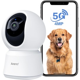 ARENTI 5G Security Camera Indoor, 4MP Pet with Speaker for BEIGE