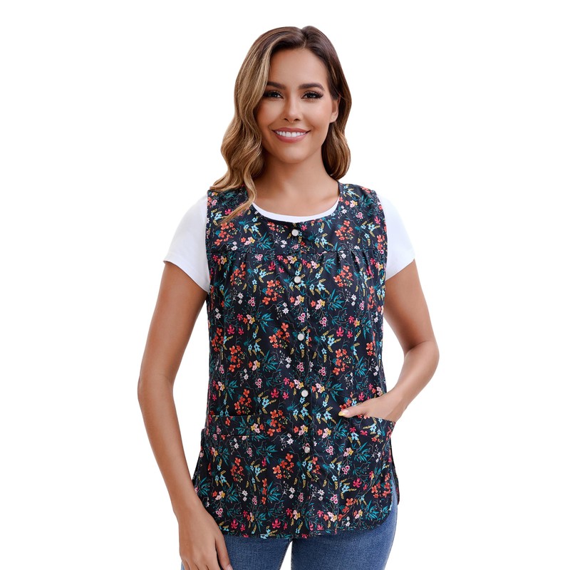 Nanxson Women Cobbler Apron Cotton Smock with 2 Patch Pockets,