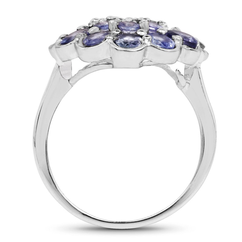 2.70 Carat Genuine Tanzanite .925 Sterling Silver Ring