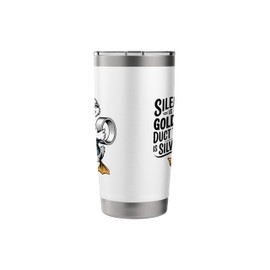 Sarcastic Duck Funny Introvert Duct Tape Antisocial Attitude Stainless Steel Insulated Tumbler
