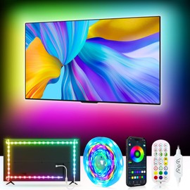 MORIACC LED Strip Lights 23ft for TV 75-100inch, TV Backlight TV Lights Behind, ICRGB Smart LED for TV with APP Remote Control, Bluetooth Music Sync LED Lights for Bedroom