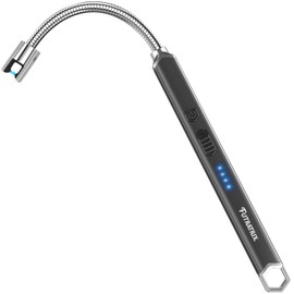 Futratrix Electronic Candle Lighter Arc Windproof Flameless USB Rechargeable Electric Lighter (1 Pack - Champagne Gold)