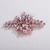 Teyglen Full Pink Rhinestone Crystal Wedding Hair Comb Bridal Flower