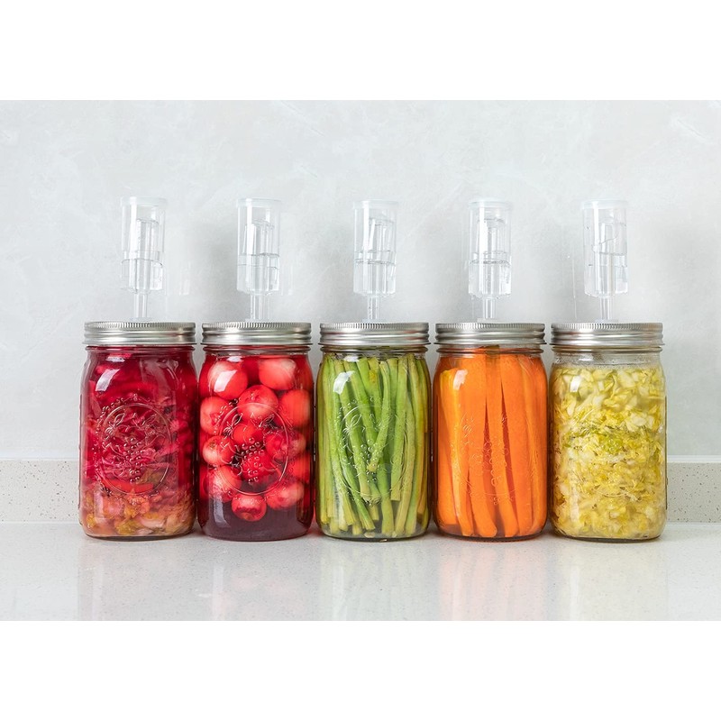 Jillmo Fermentation Lids for Wide Mouth Mason Jars, Stainless Steel