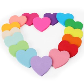 Heart Sticky Notes, 16 Colors 60 Sheets/Pad, 960 Sheets Shape Sticky Pad, Cute Memo Pads Colorful Self-Sticky Note Pads for Valentine Gifts