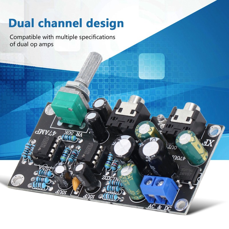 Headphone Amplifier Board Audio OP AMP Module 2 Channel Portable