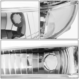 Auto Dynasty 4PCs Chrome Housing Clear Corner Headlights + Bumper Lights Compatible with Ford Explorer 95-01 / Mercury Mountaineer 97