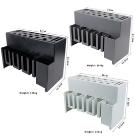 Hair Clipper Holder for Barbers, 13.38 x 8.85 x 6.14 Professional Wall-Mounted Salon Plastic Hair Cutting Tools Holder for Hair Clipper Combs Brush Clips Barber Accessories Organizer (Gray)