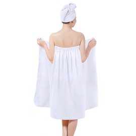 Women's Sauna Kilt Hand Towel Set Adjustable Sauna Towel Shower Towel Hair Drying Towel Large Quick-Drying Sauna Towel Sauna Skirt Sauna Sarong Hair Towel Packaging