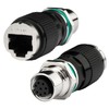 Lonlonty M12 8 Pin A Code to RJ45 Adapter Cat6a