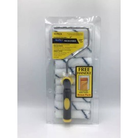 ALLPRO MICROFIBER MINI ROLLER 10 PACK WITH FRAME 4" 3/8" NAP NEW