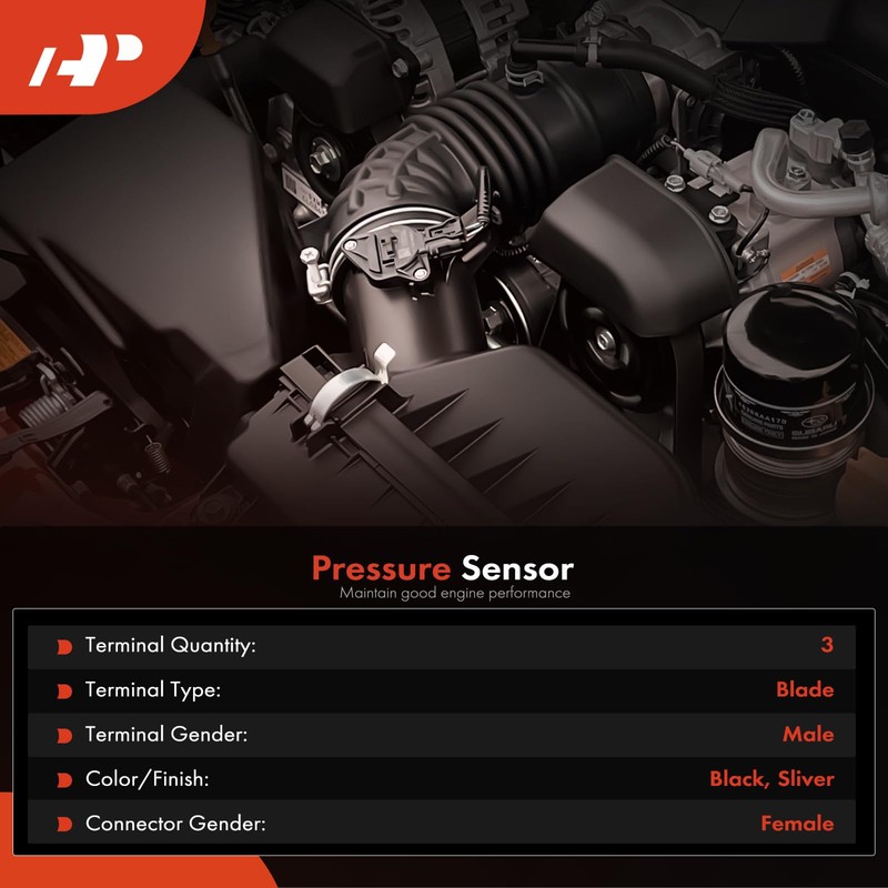 A-Premium Manifold Pressure MAP Sensor [3 Blades] Compatible with Freightliner