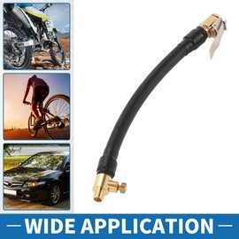 A ABSOPRO Reifenfüller-Verlängerungsschlauch Langlebig 7,87 Zoll M8x0,8 8mm ID Luftkompressor-Verlängerungsschlauchadapter Reifenventil Entlüftbar Gummi Schwarz 1 Stück