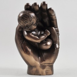 Fiesta Studios A Little Handful, Cold Cast Bronze Baby Sculpture - Love is Blue Collection