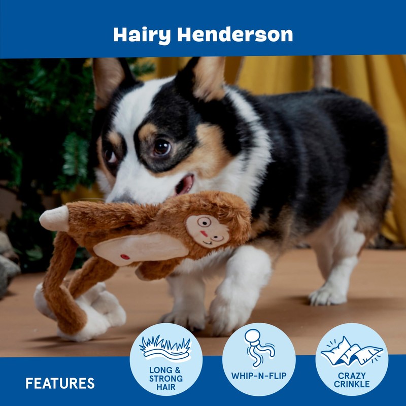 BARK Hairy Henderson Sasquatch Plush Dog Toy, Brown, Bigfoot Design