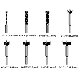 Forstner Bit Set, Wood Drilling, w/Carbide Tipped 8 Piece Set by KOWOOD