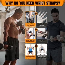 COFIT Wrist Straps for Weightlifting, Workout Wrist Wraps with Double Layer Oxford Leather, Improved Grip for Hand and Wrist Protection - Small Size Black