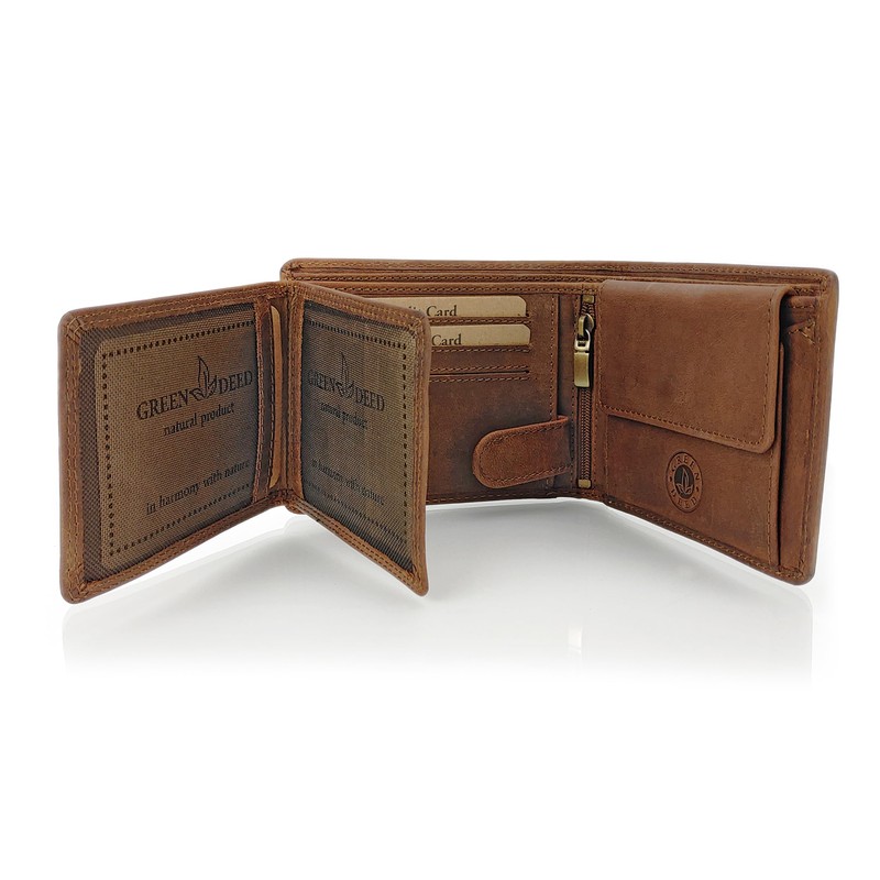 GREEN DEED Genuine Leather Men's Wallet - Large Leather Wallet