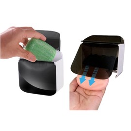 Soap Dish Holder with Lid Soap Box for Shower Bathroom Bathtub Waterproof Dustproof No Drilling Adhesive Include One