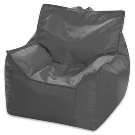 Posh Creations Bean Bag Chair Structured Comfy Seat Use for Gaming, Reading and Watching TV, Newport, Charcoal Gray