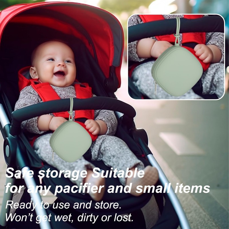 Swelive 2 Pack Silicone Pacifier Holder Case, Portable Silicone Pacifier
