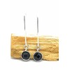 925 Sterling Silver Ear Hooks 6 mm Natural Stone Onyx