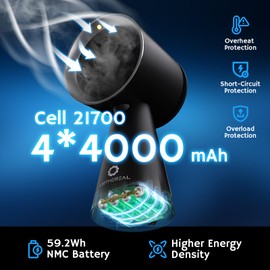 AIRTHEREAL RH180B Rechargeable Portable Range Hood, Black