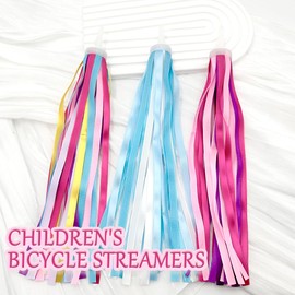 MIETONG 1 Pair Bicycle Handlebar Streamers - Kids Bike Streamers Childrens Colorful Bicycle Handlebar Grips Tassel Ribbons, Scooter Tassels For Girls Boys Bicycle Scooter Accessories, Blue
