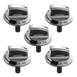 Perillas de cocina de gas mejoradas A03546301/02/03 5304525746 5304504839 para estufa Frigidaire, perilla de letrero de grabado láser para placa de cocina Frigidaire FFGC3026SS FFGC3626SS (tallo largo, tamaño: 2.28 pulgadas, material: ABS77) 49 EU