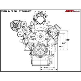 ICT Billet Idler Pulley Bracket - Power Steering Eliminator Compatible with LSX LS1 Truck SUV Camaro LS3 ICT 551776-3