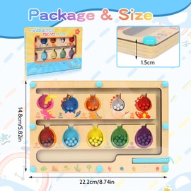 Iridsmole Montessori Toys for 3 4 5 Year Old Boys & Girls, Dinosaur Toys for Boys, Magnetic Maze Toy Counting Matching Games, Montessori Toddler & Baby Maze STEM Fine Motor Skills Birthday Gifts